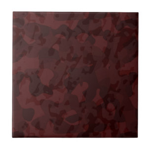 Azulejo Camo abstracto rojo y granate