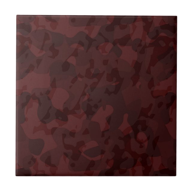 Azulejo Camo abstracto rojo y granate (Frente)