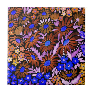 Azulejo Camomille de color de agua pradera flores campo de