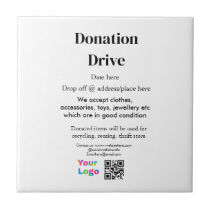 Azulejo Campaña de donación agregar logotipo nombre de la