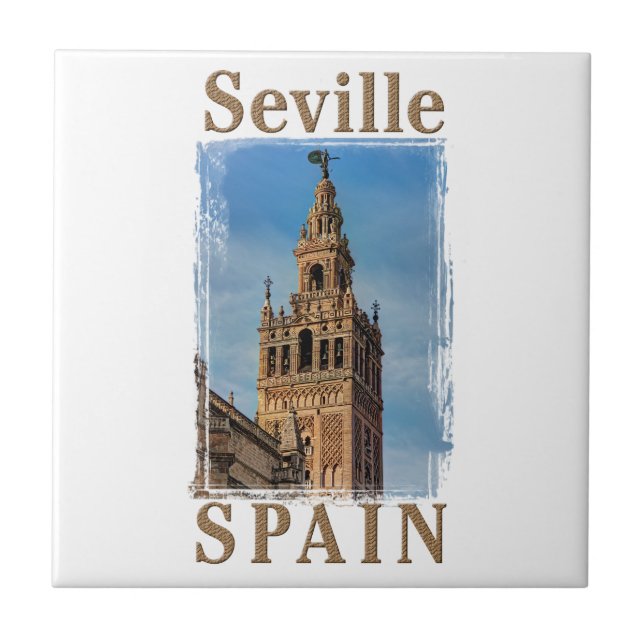 Azulejo Campanario de Giralda, Sevilla, España (Frente)