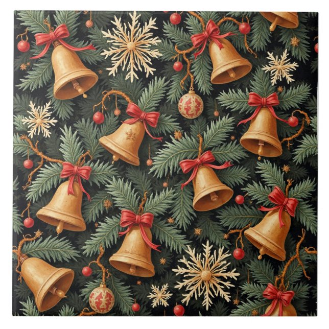 Azulejo Campanas de fiesta, patrón decorativo. (Frente)