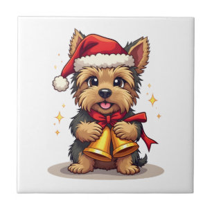 Azulejo Campanas de Navidad de Yorkshire Terrier