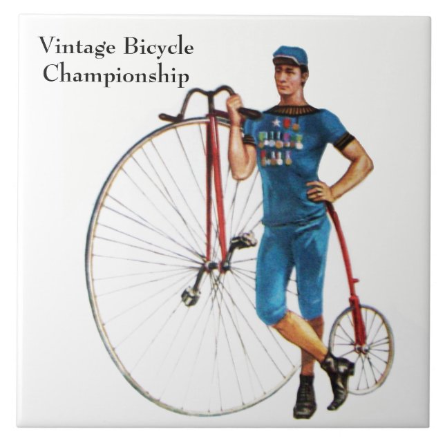 Azulejo Campeonato de Bicicleta Vintage (Frente)