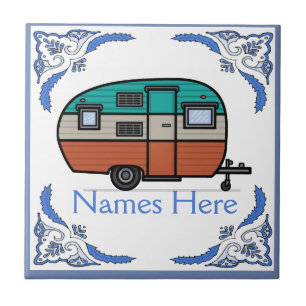 Azulejo Camper,Añadir mosaico de texto, aspecto holandés, 
