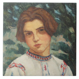 Azulejo Campesina rumana (por Stefan Dimitrescu)