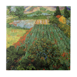 Azulejo Campo con amapolas por Vincent van Gogh