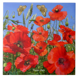 Azulejo Campo de adormidera colorida