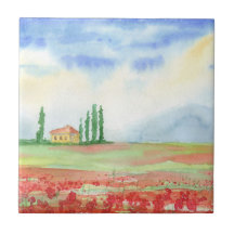 Campo de amapolas en la Toscana