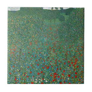 Azulejo Campo de amapolas por Gustav Klimt, Arte Nouveau v