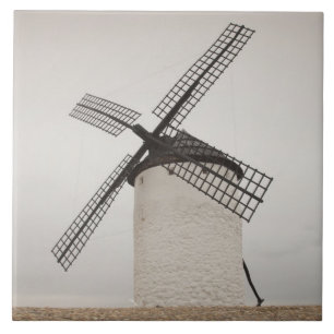 Azulejo Campo de Criptana, antiguos molinos de viento de L