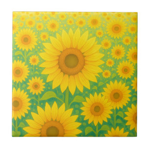 Azulejo Campo de Girasoles Vibrante Patrón