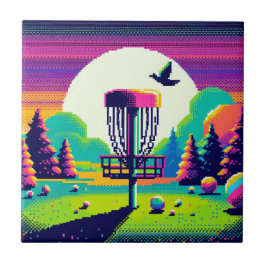 Azulejo Campo de golf Pixel Art Disc