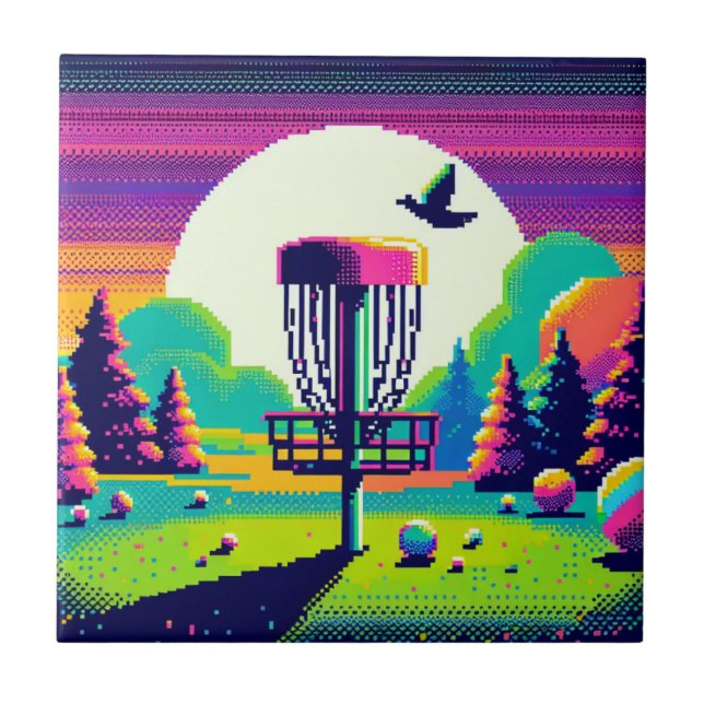 Azulejo Campo de golf Pixel Art Disc (Frente)