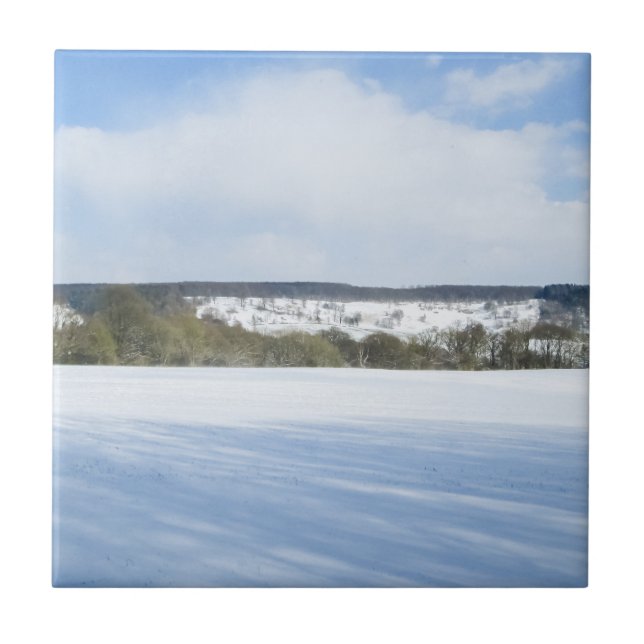 Azulejo Campo de invierno inglés - Cerámica personalizada (Frente)