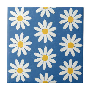 Azulejo Campo de margaritas en azul