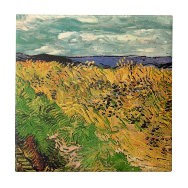 Azulejo Campo de trigo con acianos de Vincent van Gogh (Frente)