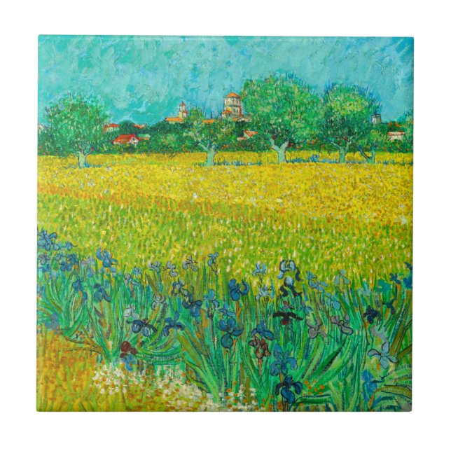 Azulejo Campo Van Gogh con irlandeses cerca de Arles (Frente)