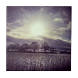 Azulejo Campos de invierno y colinas desde la ventana del 