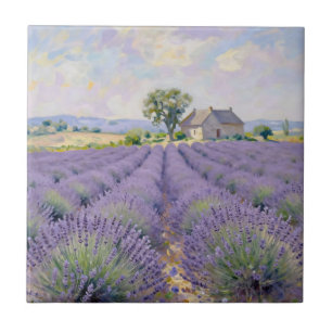 Azulejo Campos de lavanda Provenza Cabaña Impresionista