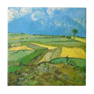 Azulejo Campos de trigo de Van Gogh en Auvers bajo un ciel