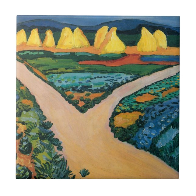 Azulejo Campos vegetales por August Macke, Bella Artes de  (Frente)