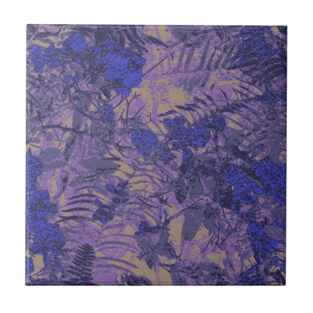Azulejo Camuflaje contra la flor azul (Frente)