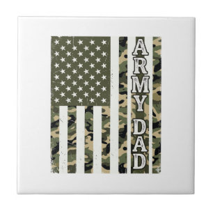 Azulejo Camuflaje de Papá del Ejército Bandera Americana D