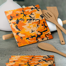 Azulejo Camuflaje naranja, militar, ejército