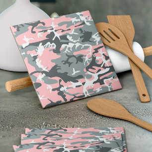Azulejo Camuflaje rosa y gris, ejército, ejército