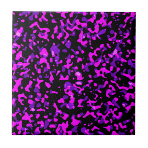 Azulejo Camuflaje rosa y púrpura moderno y brillante de mo