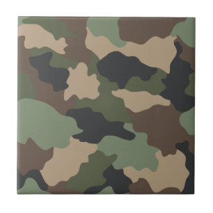Azulejo Camuflar Woodland Camo Ejército Khaki Tan Negro
