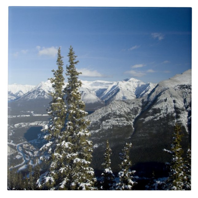 Azulejo Canadá, Alberta, Banff. Vistas del valle de Bow (Frente)