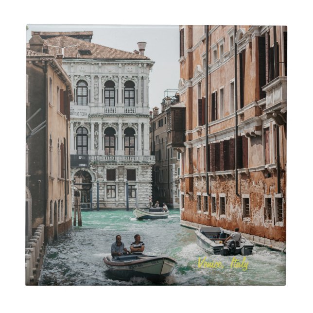 Azulejo Canal de Barco de Venecia (Frente)