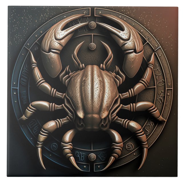 Azulejo Cáncer Rótulo Zodiaco Cáncer Horóscopo Tile cerámi (Frente)