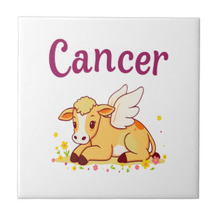 Azulejo Cáncer Zodíaco Vaca Png, Lindo Cáncer