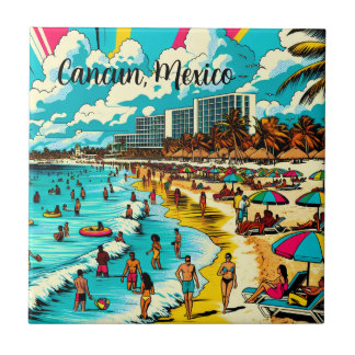 Azulejo Cancún, México con una vibe de arte pop