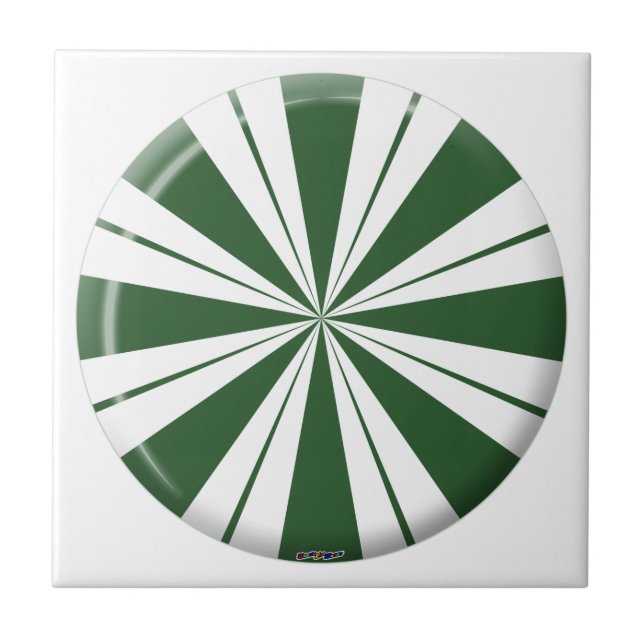 Azulejo Candía de rayas de menta rápida (Frente)