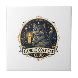 Azulejo Candle Cozy Cat Cat Dad Regalo Idea - Candle Cozy