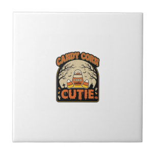 Azulejo Candy Corn Cutie Diseño Vector Vintage Halloween_1