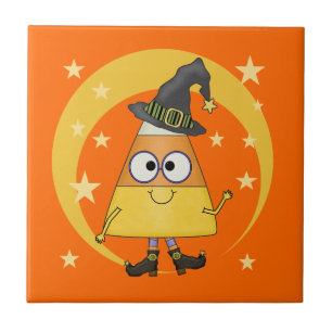 Azulejo Candy Corn Witch Halloween