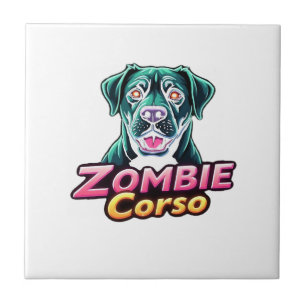 Azulejo Cane Corso Mastín Italiano Perro Zombie Halloween