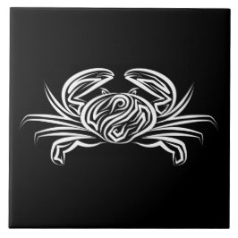 Azulejo Cangrejo tribal blanco y negro