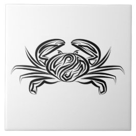 Azulejo Cangrejo tribal blanco y negro