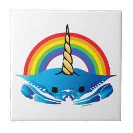 Azulejo Cangrejo unicornio bajo el arcoiris