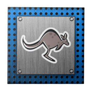 Azulejo Canguro lindo; Metal-mirada