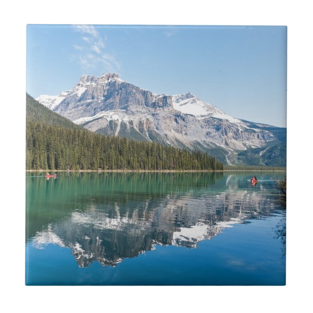 Azulejo Canoa en el famoso Lago Esmeralda - Yoho NP, Canad (Frente)