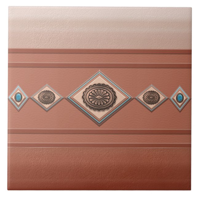 Azulejo Cañón de arenisca suroeste y Coppery Conchos (Frente)