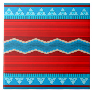 Azulejo Cañón del río suroeste geométrico rojo turquesa