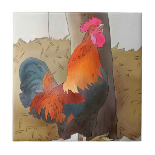 Azulejo cantando gallo